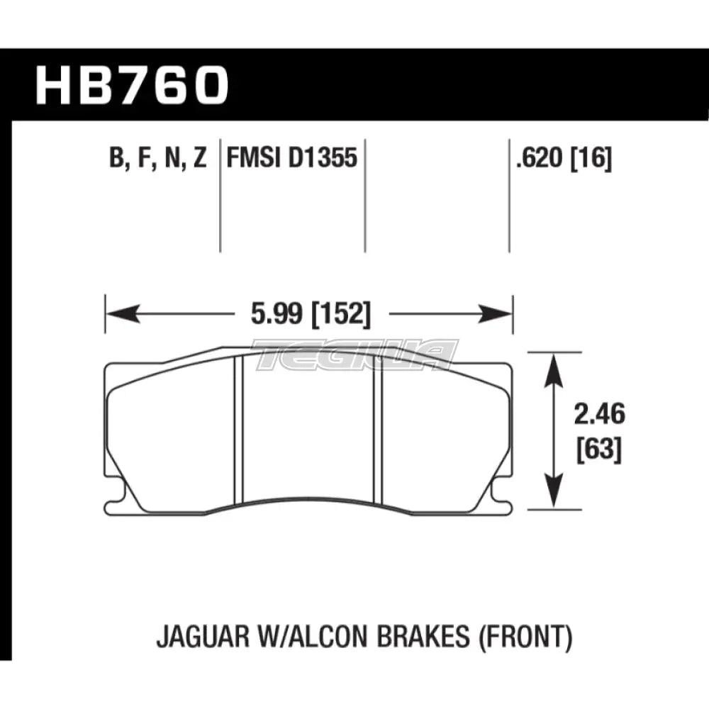 HAWK Performance PC Performance Ceramic Street Brake Pads Front - HB760Z.620