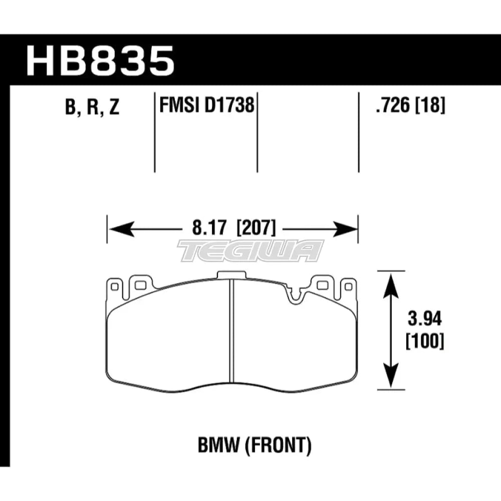 HAWK Performance PC Performance Ceramic Street Brake Pads Front - HB835Z.726