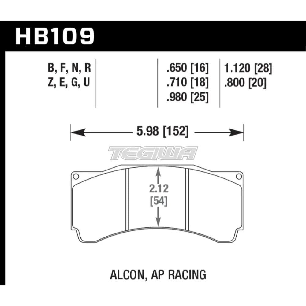 HAWK Performance PC Performance Ceramic Street Brake Pads - HB109Z.710