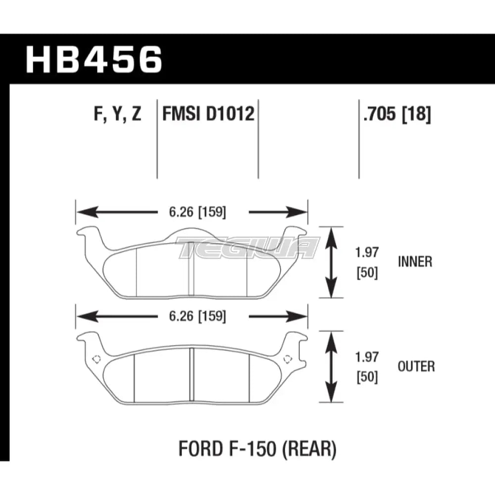 HAWK Performance PC Performance Ceramic Street Brake Pads Rear - HB456Z.705