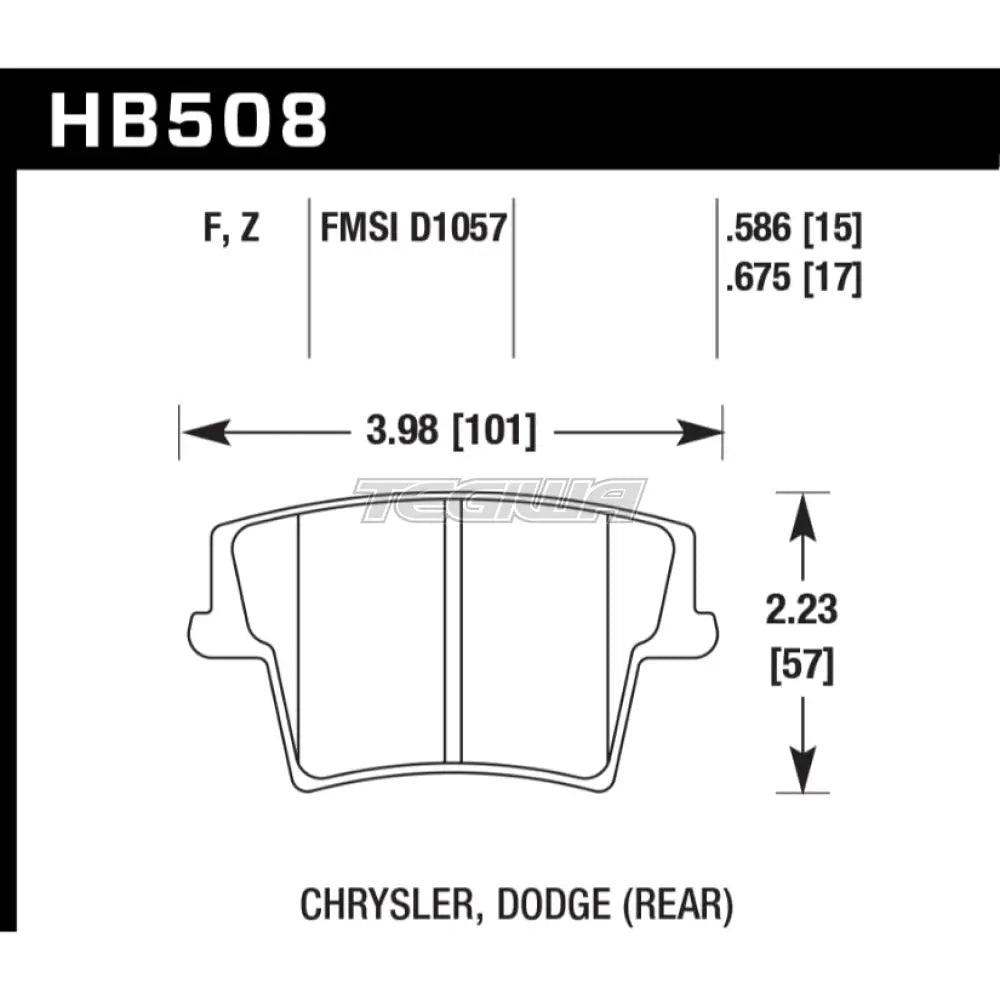 HAWK Performance PC Performance Ceramic Street Brake Pads Rear - HB508Z.586