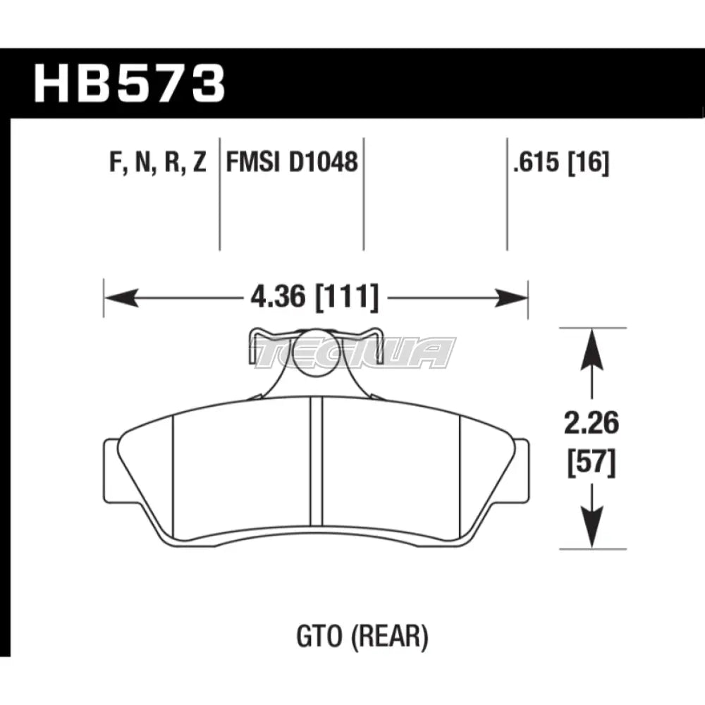HAWK Performance PC Performance Ceramic Street Brake Pads Rear - HB573Z.615