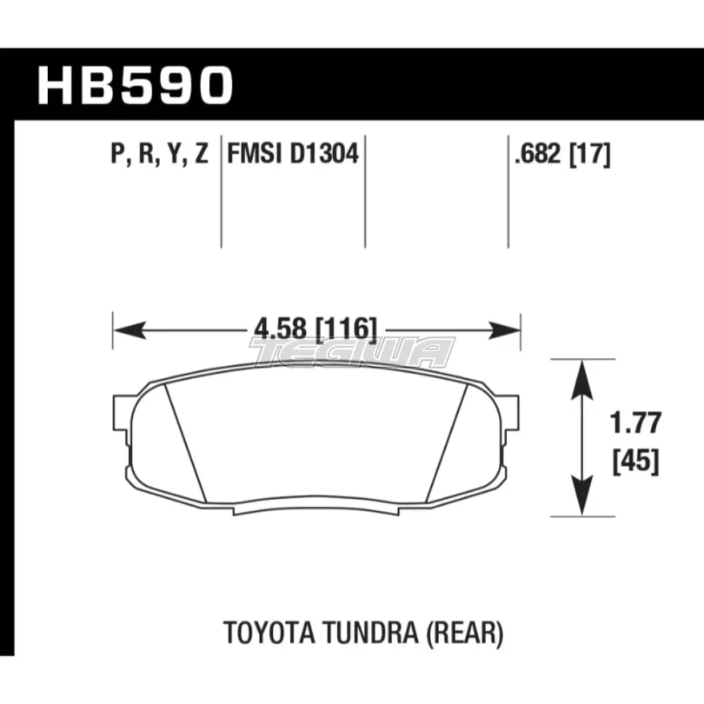 HAWK Performance PC Performance Ceramic Street Brake Pads Rear - HB590Z.682