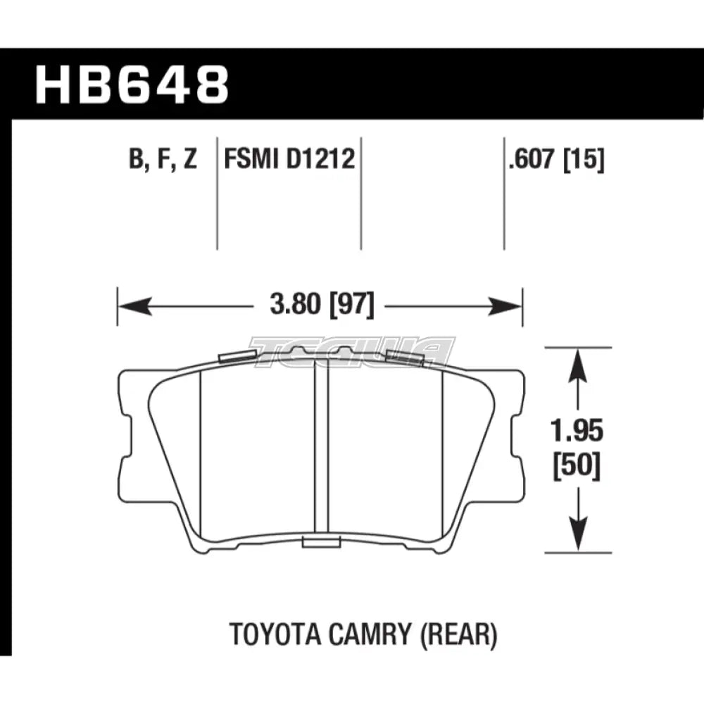 HAWK Performance PC Performance Ceramic Street Brake Pads Rear - HB648Z.607