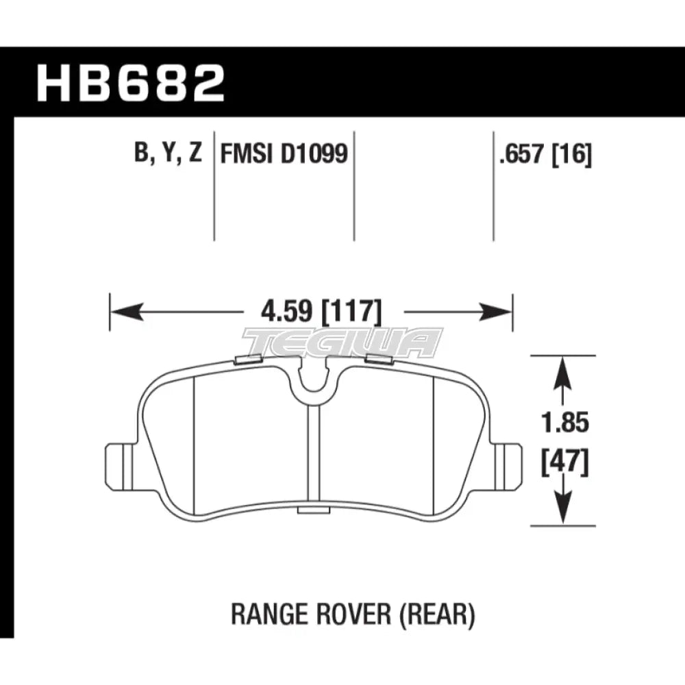 HAWK Performance PC Performance Ceramic Street Brake Pads Rear - HB682Z.657
