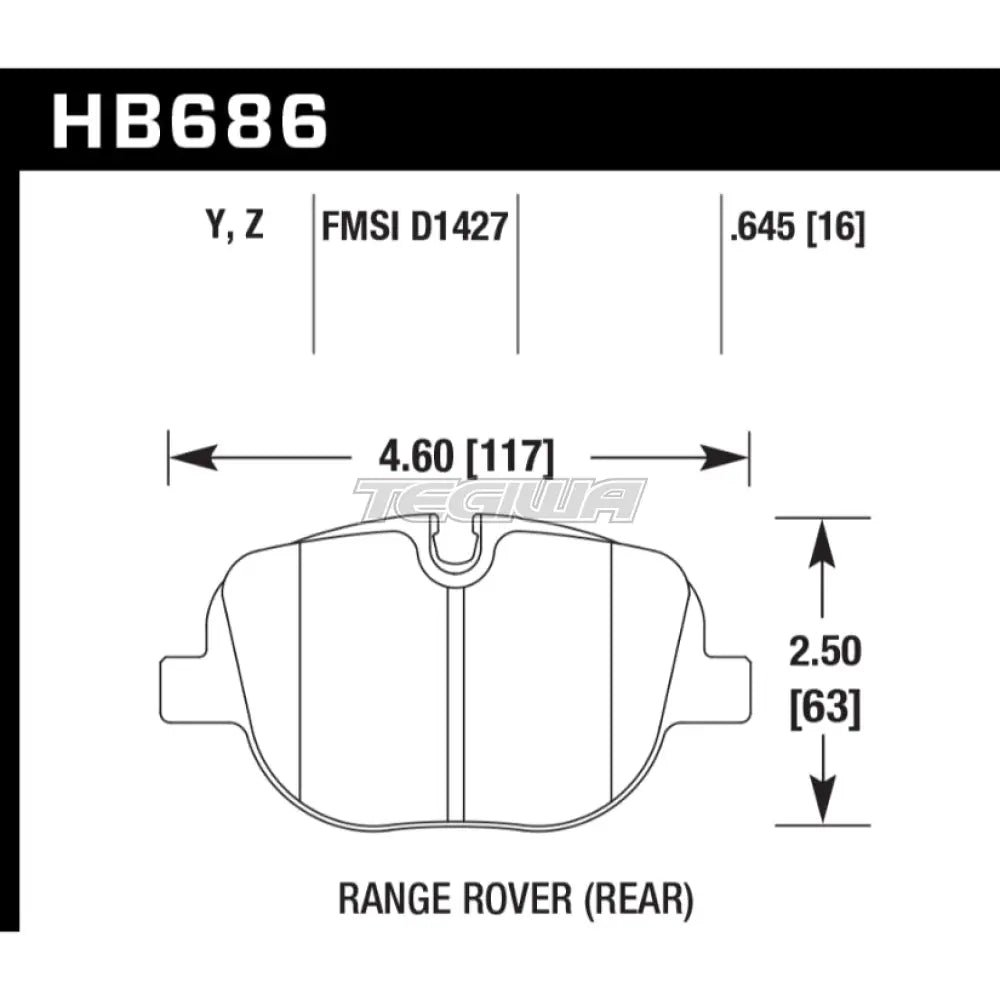 HAWK Performance PC Performance Ceramic Street Brake Pads Rear - HB686Z.645