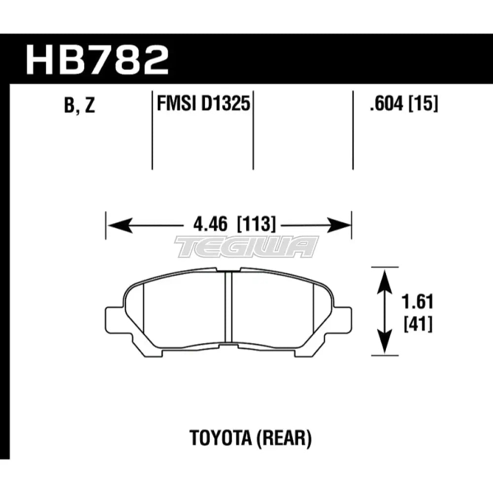 HAWK Performance PC Performance Ceramic Street Brake Pads Rear - HB782Z.604
