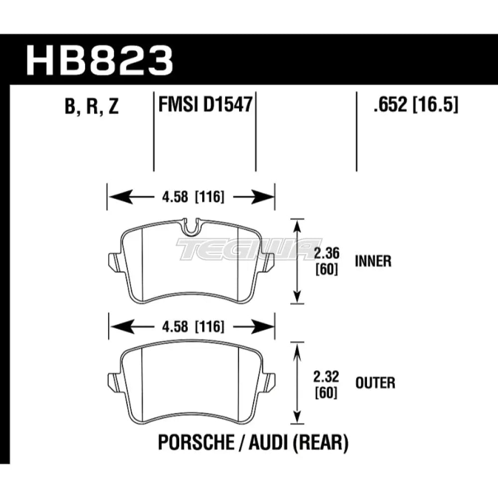 HAWK Performance PC Performance Ceramic Street Brake Pads Rear - HB823Z.652