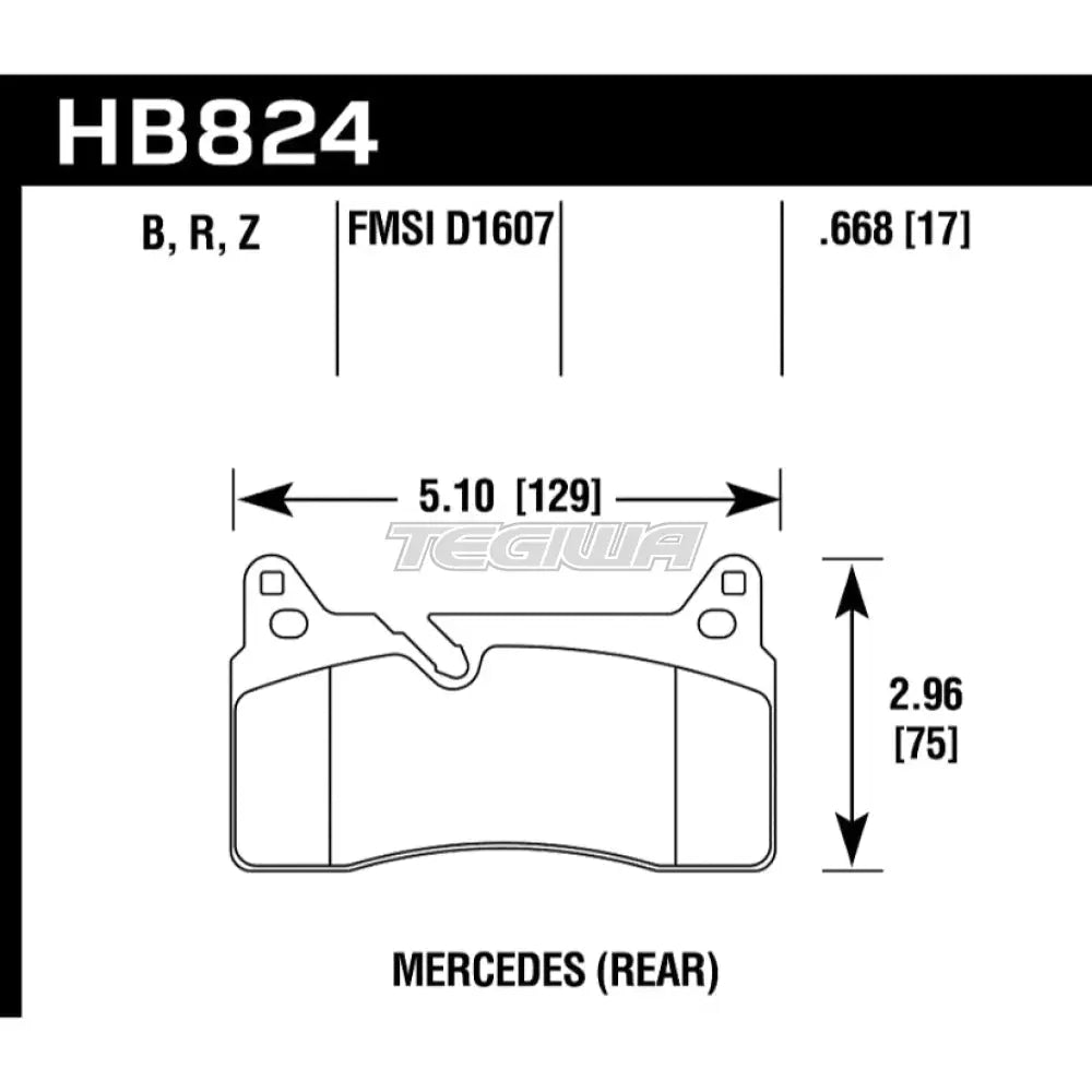 HAWK Performance PC Performance Ceramic Street Brake Pads Rear - HB824Z.668