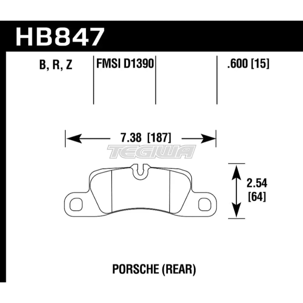 HAWK Performance PC Performance Ceramic Street Brake Pads Rear - HB847Z.600