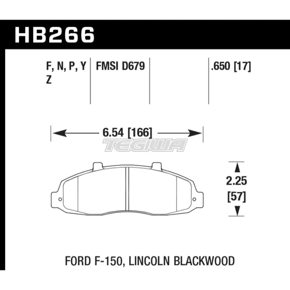 HAWK Performance SuperDuty Truck Brake Pads Front - HB266P.650