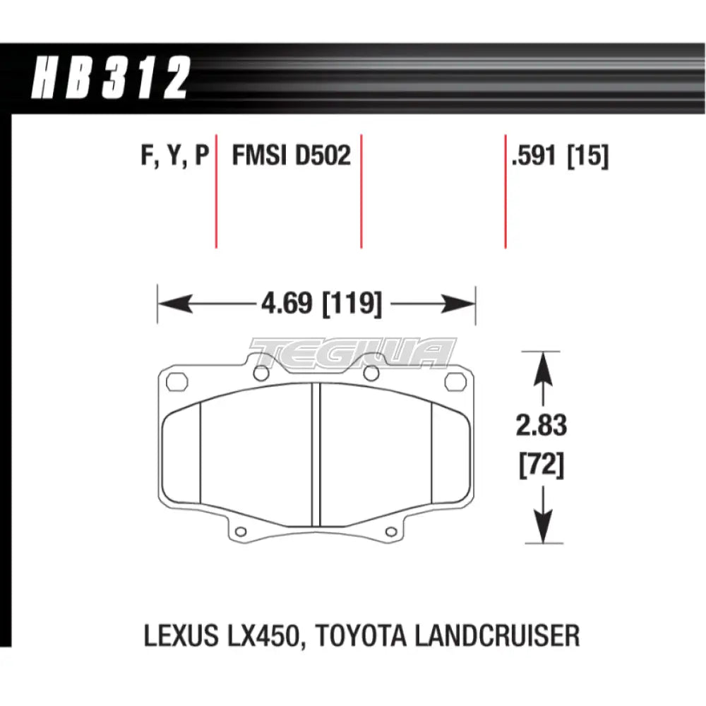 HAWK Performance SuperDuty Truck Brake Pads Front - HB312P.591