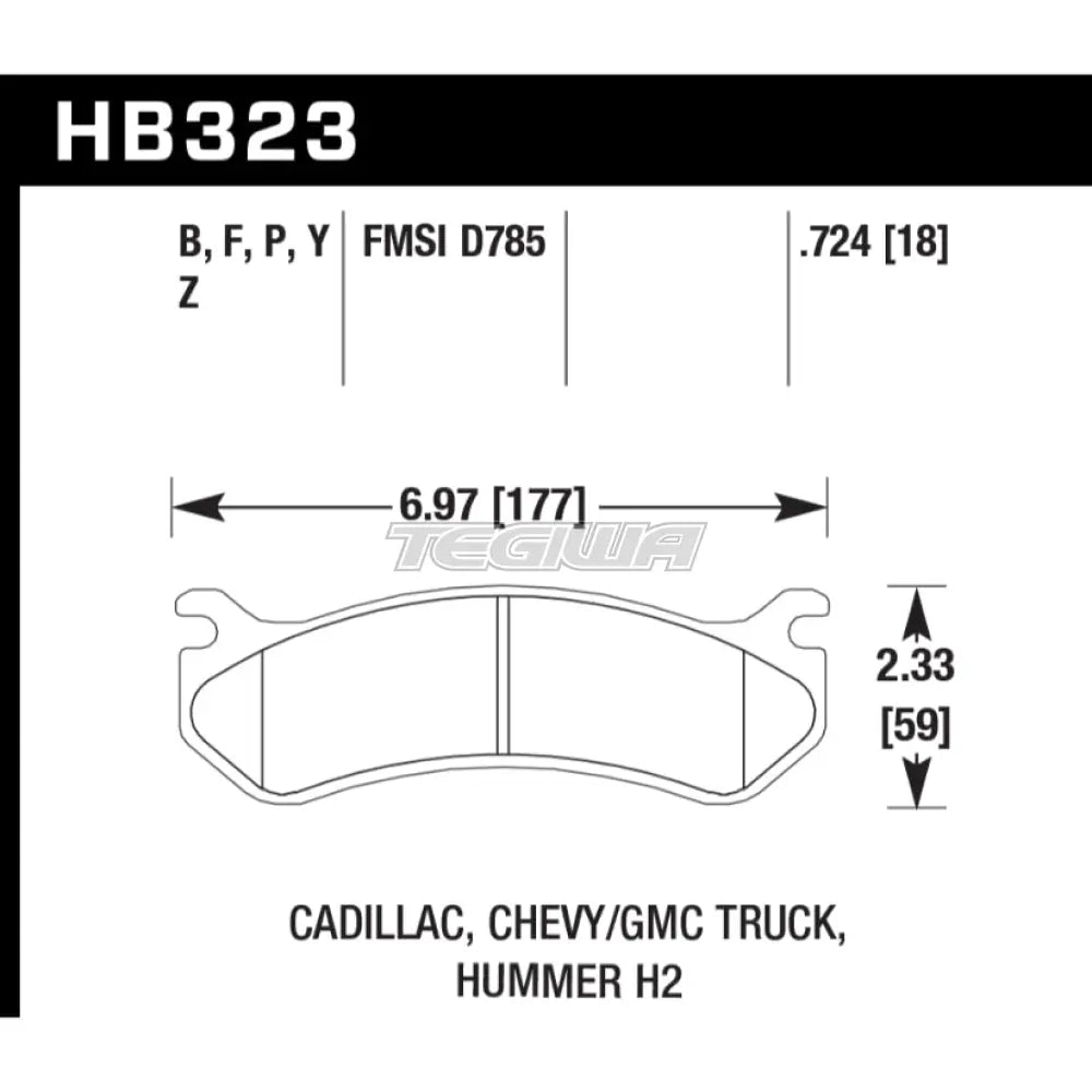 HAWK Performance SuperDuty Truck Brake Pads Front - HB323P.724