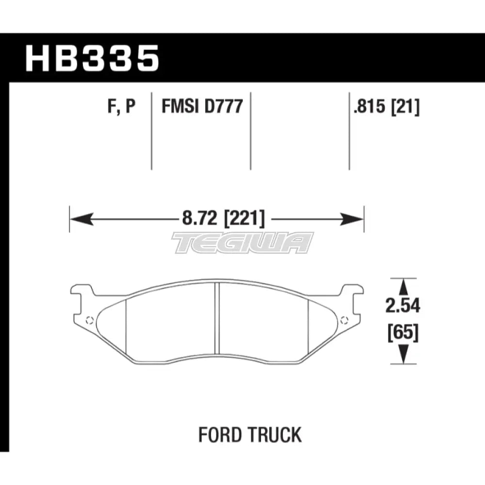 HAWK Performance SuperDuty Truck Brake Pads Front - HB335P.815