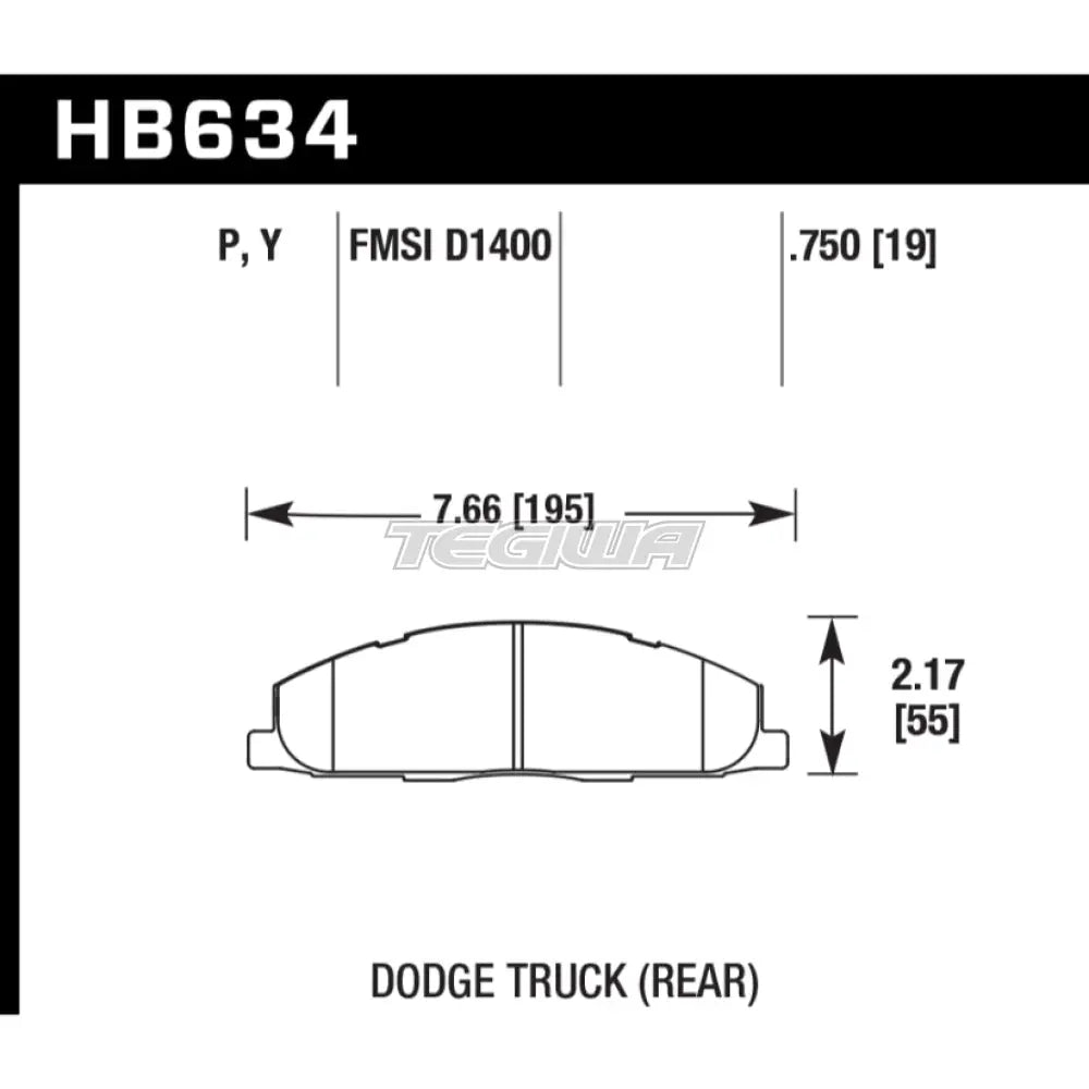 HAWK Performance SuperDuty Truck Brake Pads Rear - HB634P.750