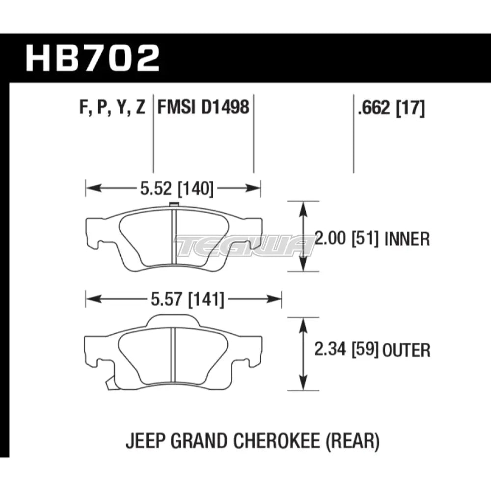 HAWK Performance SuperDuty Truck Brake Pads Rear - HB702P.662
