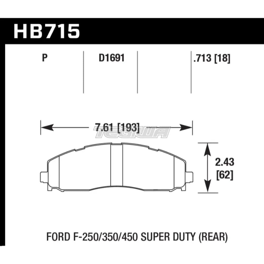HAWK Performance SuperDuty Truck Brake Pads Rear - HB715P.713
