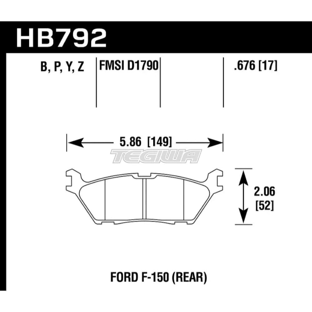 HAWK Performance SuperDuty Truck Brake Pads Rear - HB792P.676