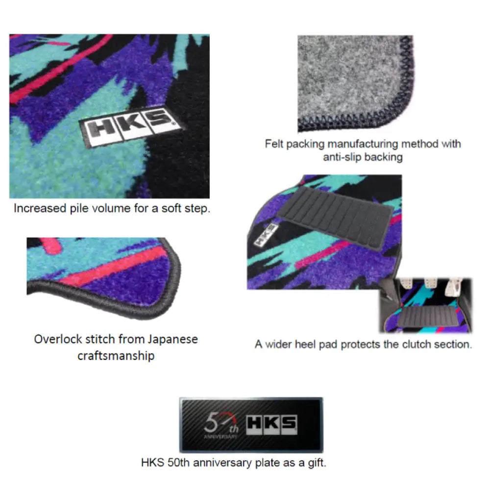 HKS 50th Anniversary Oil Splash Car Mats Mitsubishi Evolution 7 8 9 CT9A