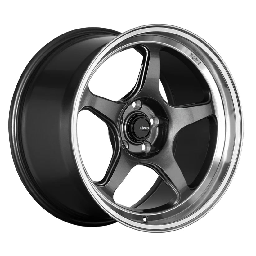 Konig Hyperspec Alloy Wheel 19x8.5 ET42 5x112 Anthracite Metallic With Mirror Machined Lip 66.56mm CB