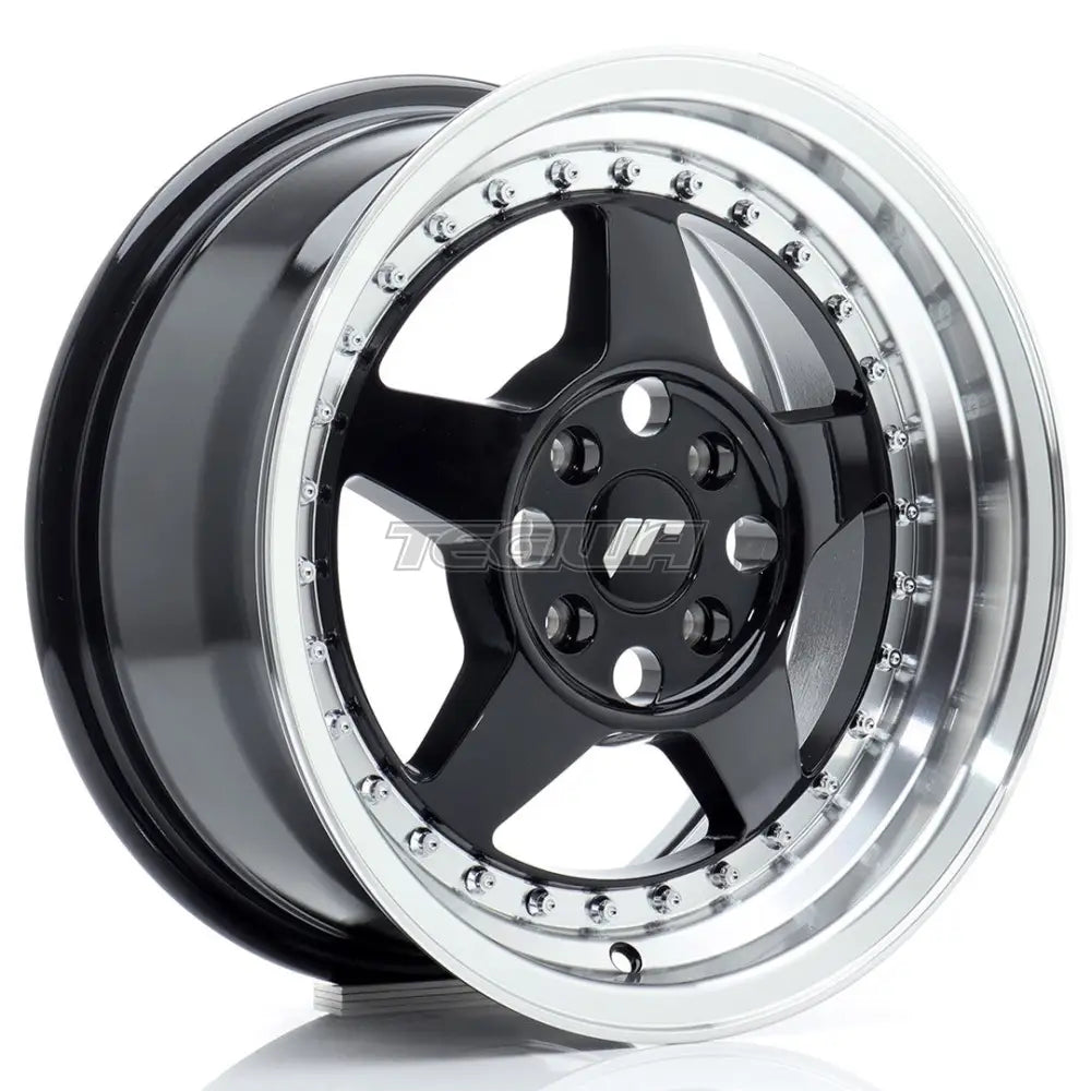 Japan Racing Jr6 Alloy Wheel 15X7 Et35 4X100 Gloss Black With Machined Lip Wheels