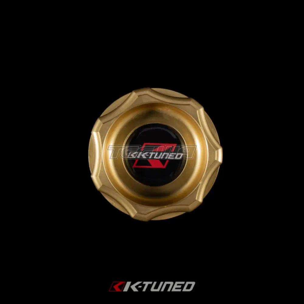 K-Tuned Billet Oil Cap Honda Fitment Gold Engine Bay