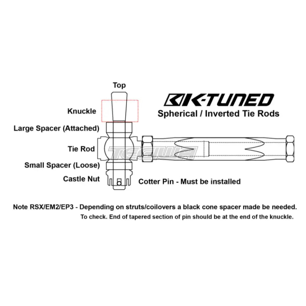 K-Tuned Complete Spherical Tie Rod Set Honda Integra DC5 Ball Joints & Track Rod Ends