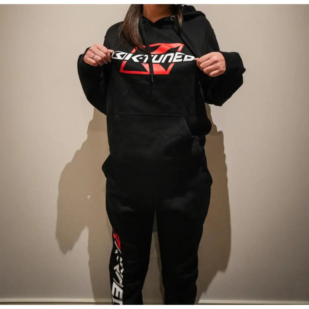 K-Tuned Hoodie White and Red Logo on Black Hoodies