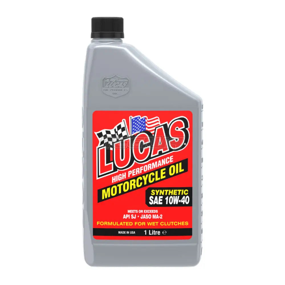 Lucas Oil SAE 10W-40 Synthetic Motorcycle Oil 1 Litre Engine Oil