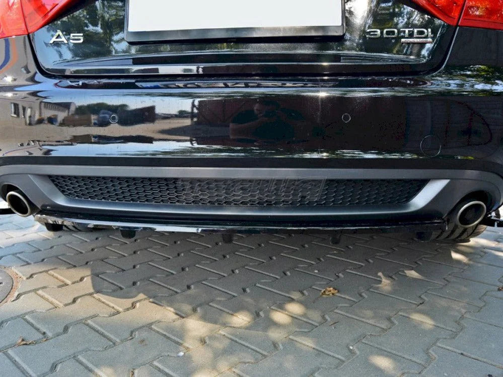 Maxton Design Central Rear Splitter Audi A5 S-line 8T Coupe Sportback With A Vertical BAR