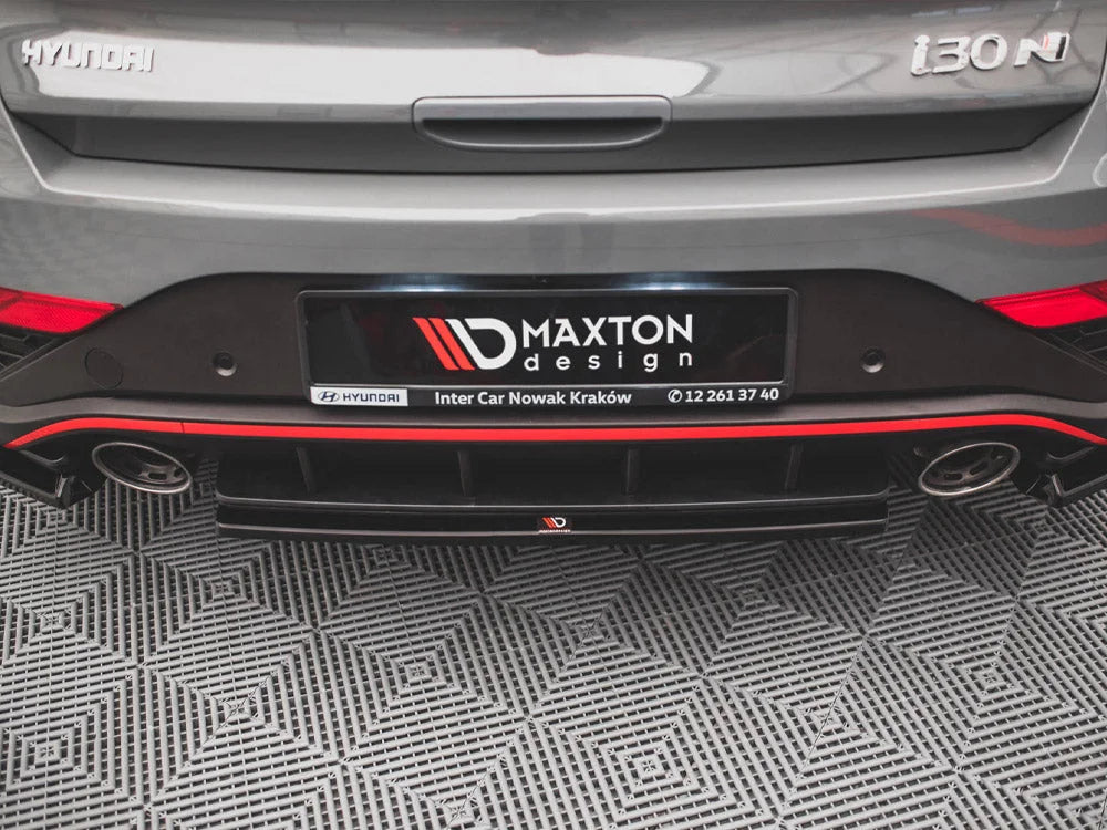 Maxton Design Central Rear Splitter For Hyundai I30 N Hatchback MK3 Facelift 2020-