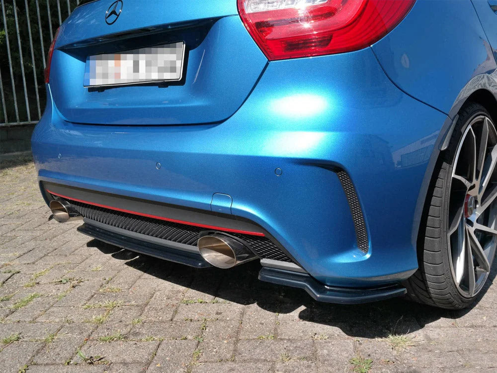 Maxton Design Central Rear Splitter NO Vertical Bars Mercedes A-class W176 Amg-line Pre-facelift 13-15