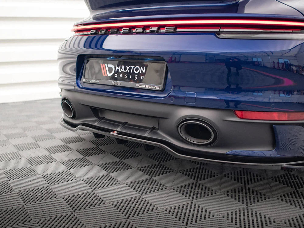 Maxton Design Central Rear Splitter V.2 Vertical Bars Porsche 911 Carrera Aero 992