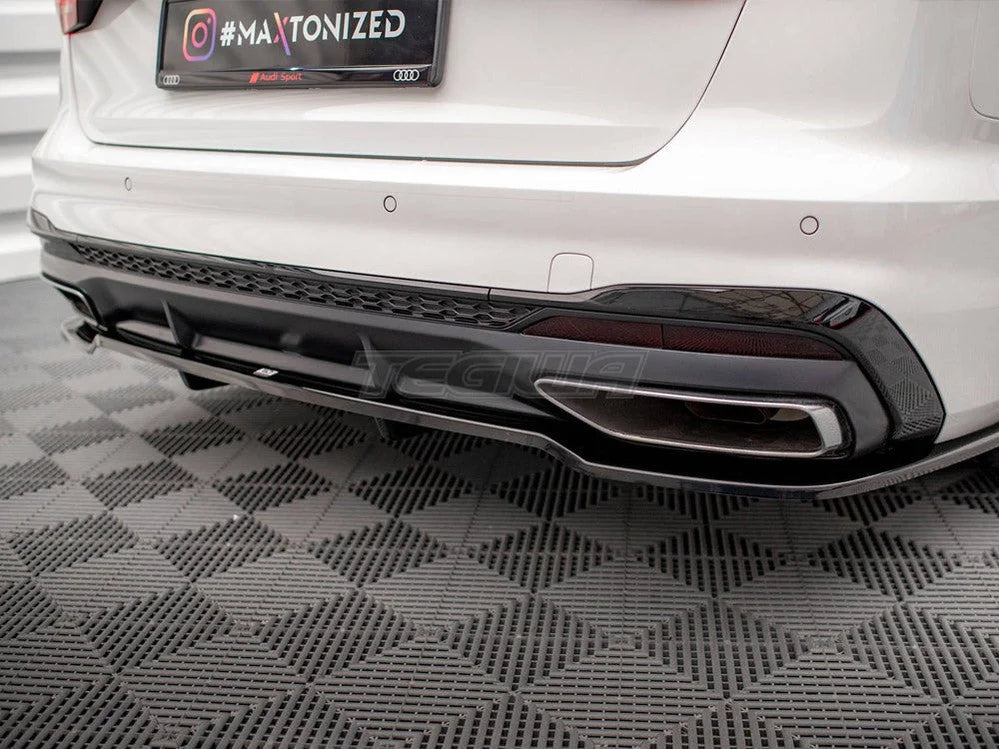 Maxton Design Central Rear Splitter Vertical Bars Audi A4 S-Line B9 Facelift