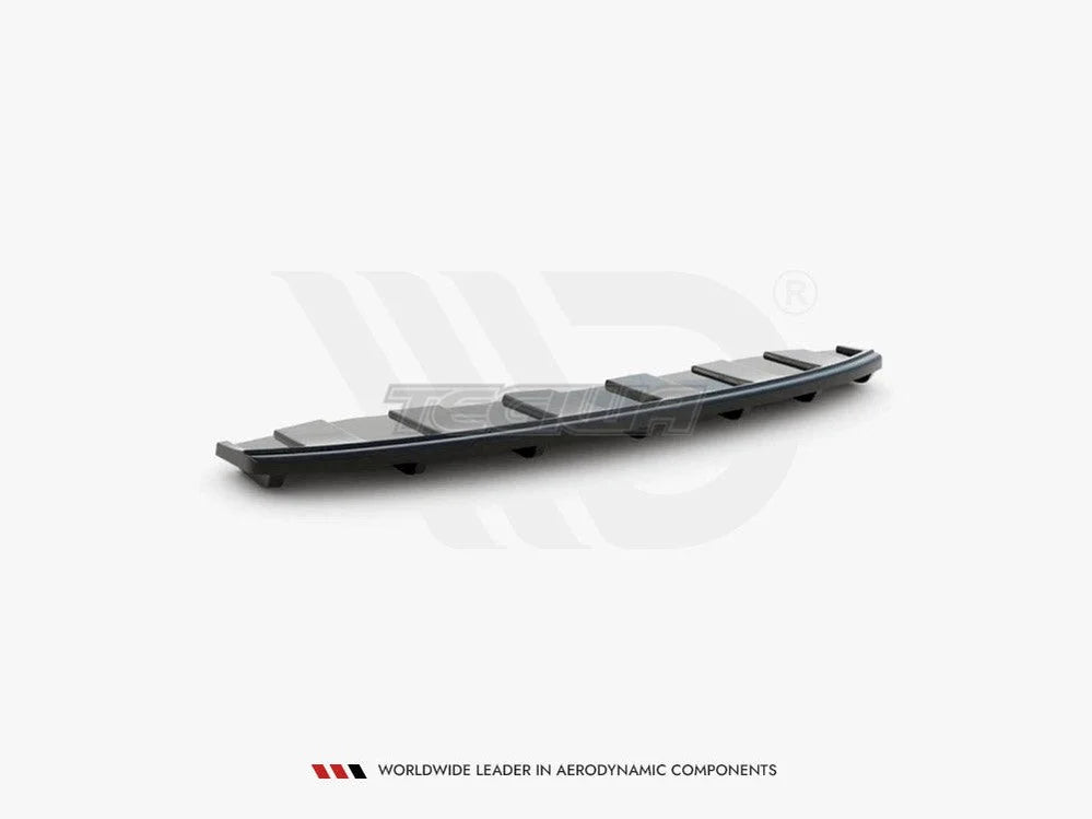 Maxton Design Central Rear Splitter Vertical Bars Audi A6 C7 S-line Avant Exhaust 2X1 01-14