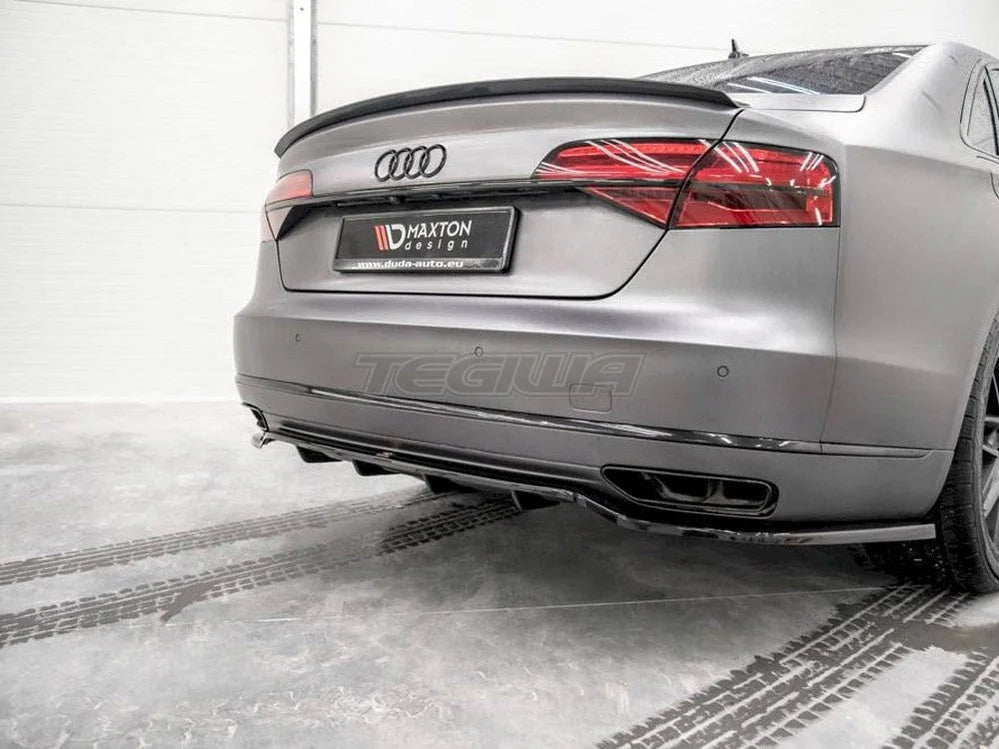 Maxton Design Central Rear Splitter Vertical Bars Audi A8 D4 Facelift 13-17