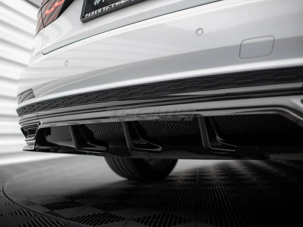 Maxton Design Central Rear Splitter Vertical Bars Audi A8 S-Line D5