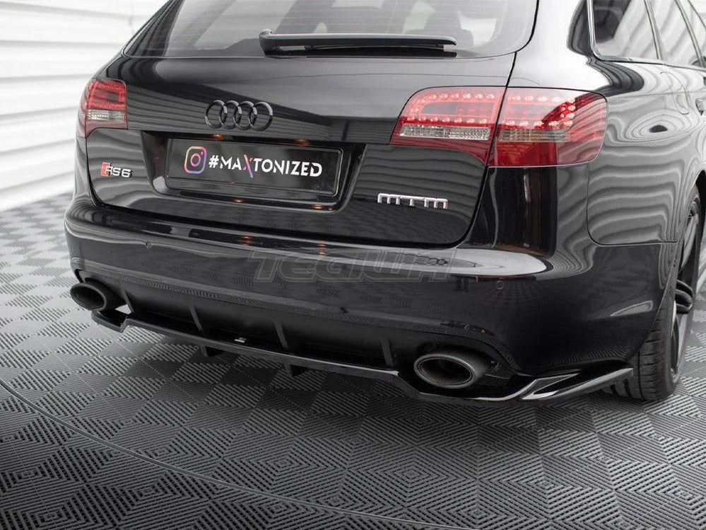Maxton Design Central Rear Splitter Vertical Bars Audi RS6 Avant C6