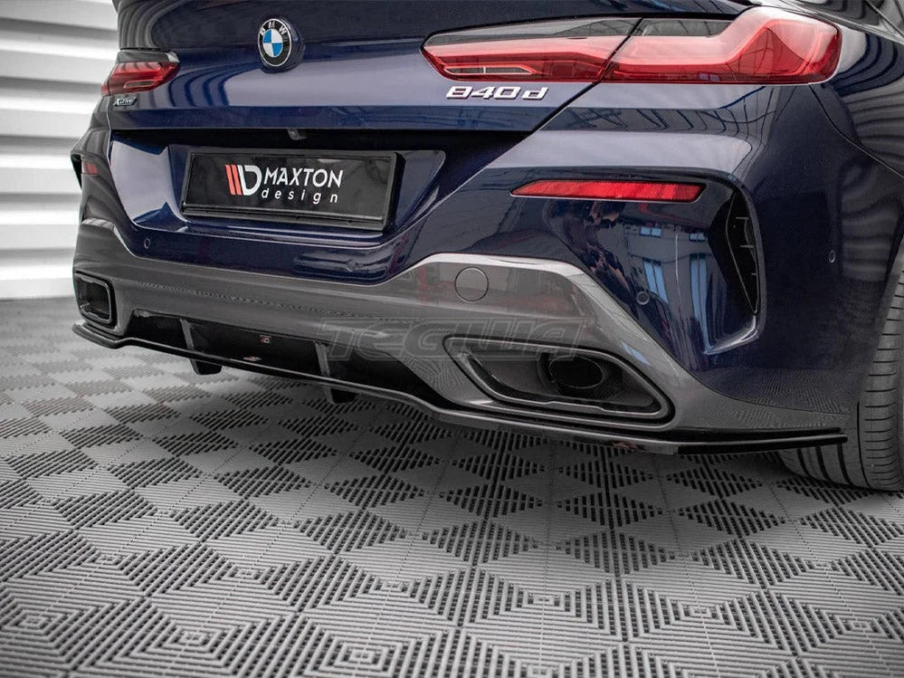 Maxton Design Central Rear Splitter Vertical Bars BMW 8-Series GRAN Coupe M-Pack G16 2019-