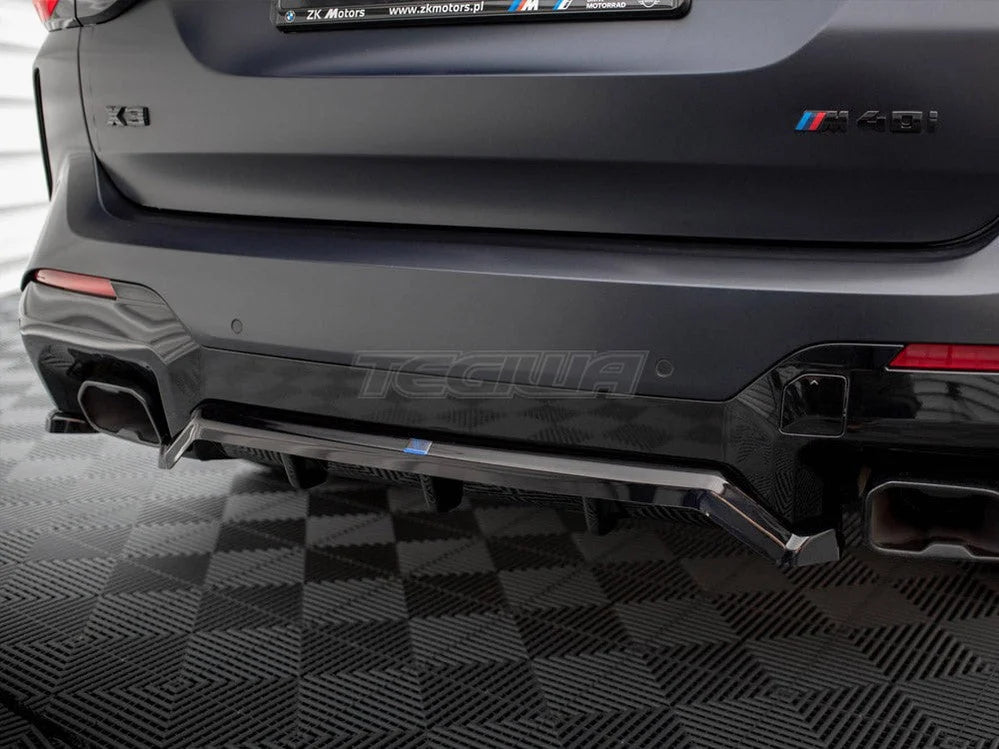 Maxton Design Central Rear Splitter Vertical Bars BMW X3 M-Pack G01 Facelift