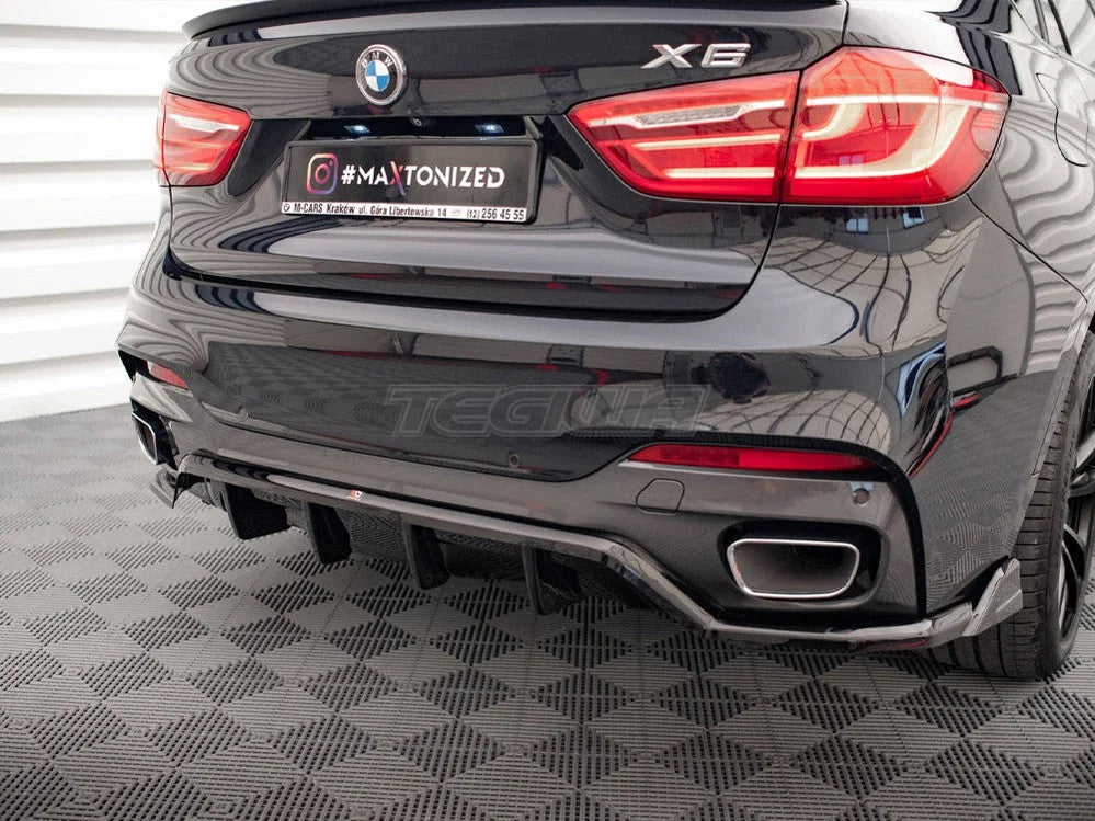 Maxton Design Central Rear Splitter Vertical Bars BMW X6 M Sport F16