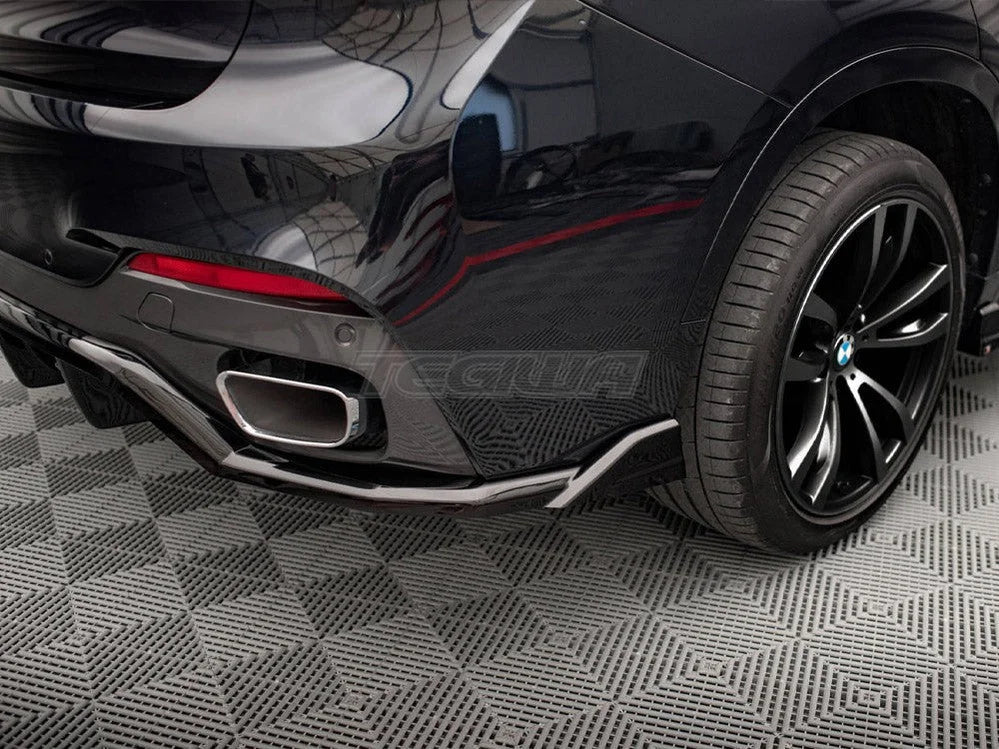 Maxton Design Central Rear Splitter Vertical Bars BMW X6 M Sport F16