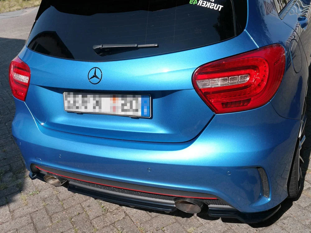 Maxton Design Central Rear Splitter Vertical Bars Mercedes A-class W176 Amg-line Pre-facelift 13-15