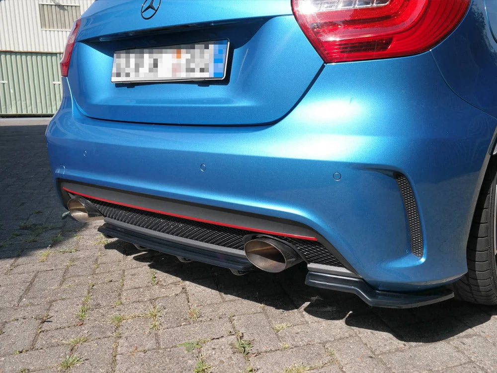 Maxton Design Central Rear Splitter Vertical Bars Mercedes A-class W176 Amg-line Pre-facelift 13-15