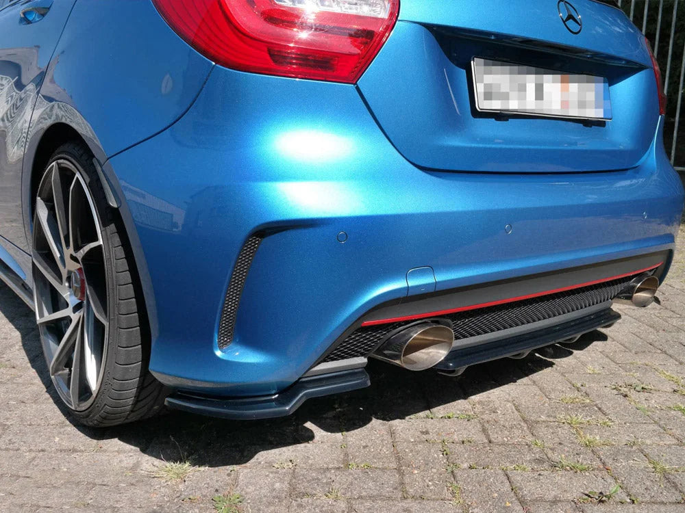 Maxton Design Central Rear Splitter Vertical Bars Mercedes A-class W176 Amg-line Pre-facelift 13-15