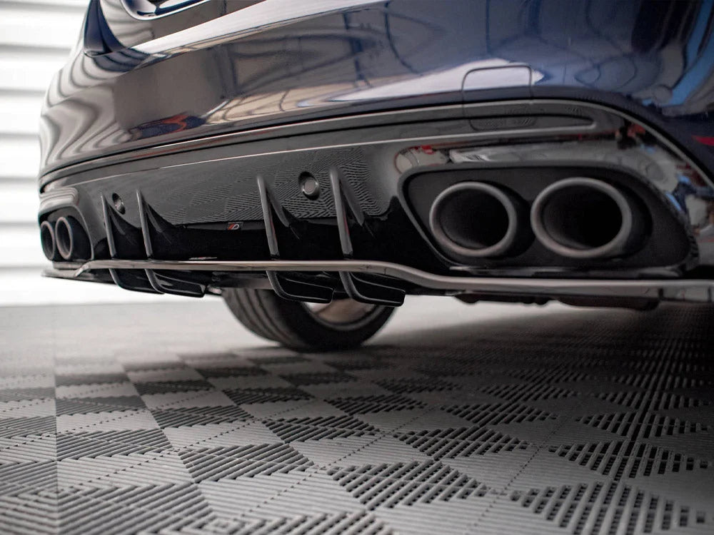 Maxton Design Central Rear Splitter Vertical Bars Mercedes AMG C 43 Sedan W205 Facelift