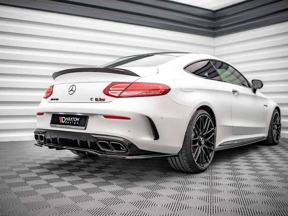 Maxton Design Central Rear Splitter Vertical Bars Mercedes-amg C 63AMG Coupe C205 Facelift 18-21