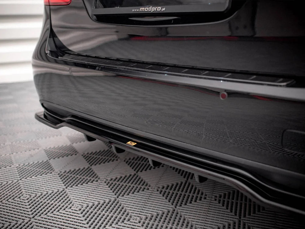Maxton Design Central Rear Splitter Vertical Bars Mercedes B W246 Facelift