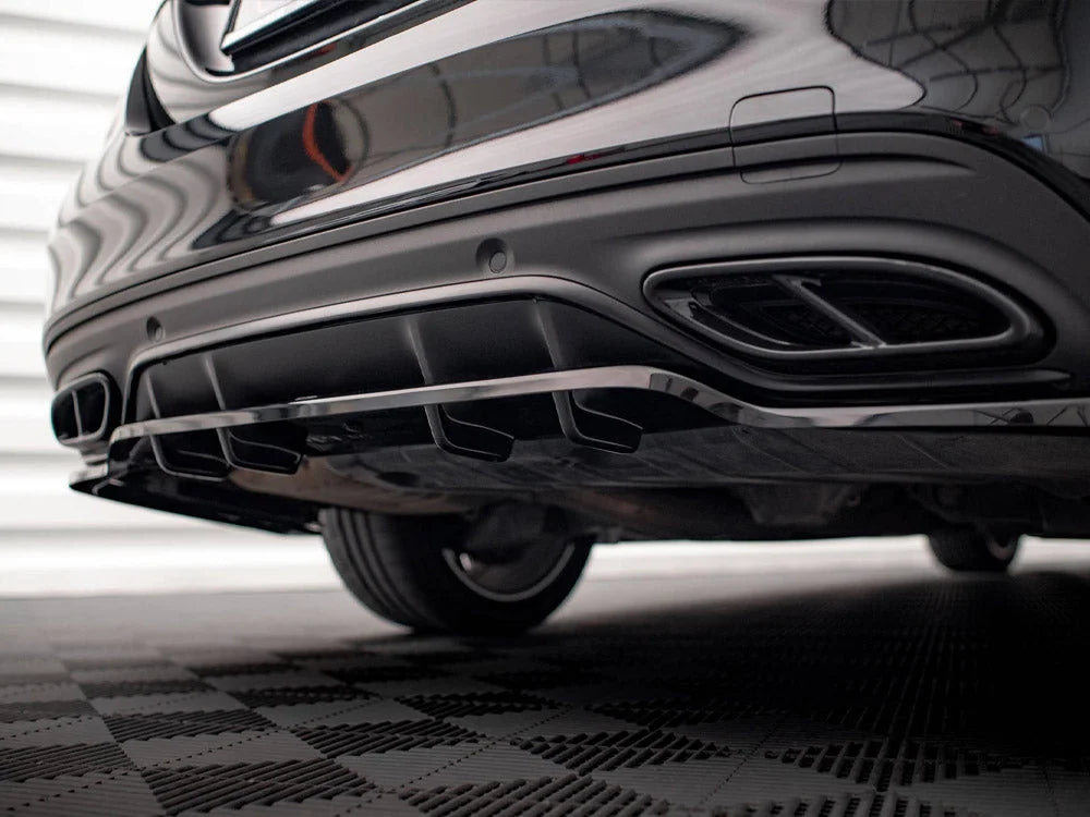 Maxton Design Central Rear Splitter Vertical Bars Mercedes C AMG Line W205 Facelift