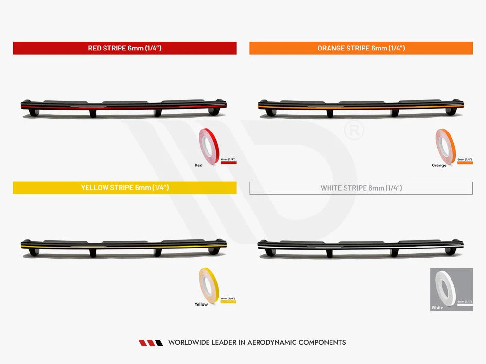Maxton Design Central Rear Splitter Vertical Bars Mercedes C Coupe AMG-Line C205 Facelift